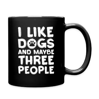 Dog love: Only three people - Full Colour Mug - black - Right