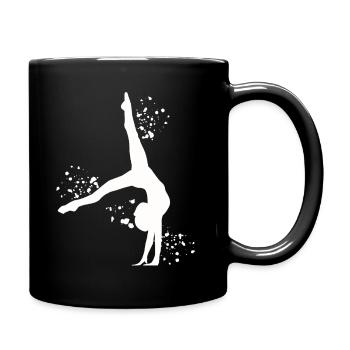 Gymnast with clubs rhythmic gymnastics - Full Colour Mug - black - Right