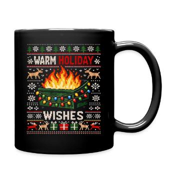 Chaleureuses vœux de Noël, vilain Noël - Mug uni - noir - Droite