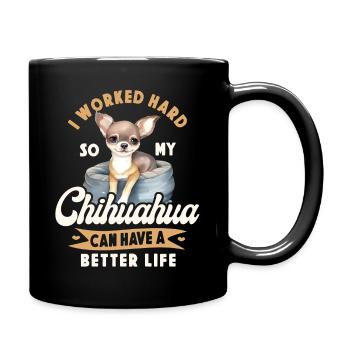 Chihuahua Chihuahueño I Work Hard - Full Colour Mug - black - Right