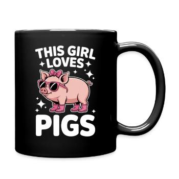 Pig Sayings Pig Funny Pigs Gift - Full Colour Mug - black - Right