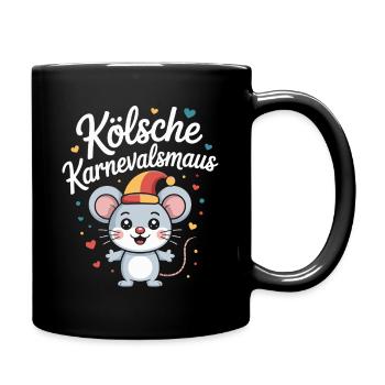 Kölsche Karnevalsmaus Karneval Köln Kölner Maus - Tasse einfarbig - Schwarz - Rechts