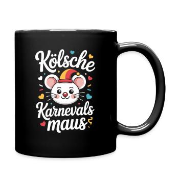 Kölsche Karnevalsmaus Karneval Köln Kölner Maus - Tasse einfarbig - Schwarz - Rechts