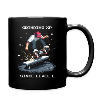 Grinding XP seit Level 1 | Skateboard - Tasse einfarbig - Schwarz - Rechts