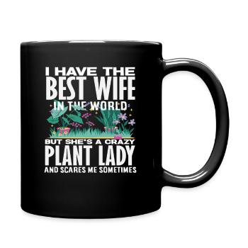 Beste Ehefrau Sie Erschreckt Mich Lustig - Tasse einfarbig - Schwarz - Rechts