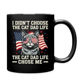 I Didn't Choose The Cat Dad Life Father - Full Colour Mug - black - Right