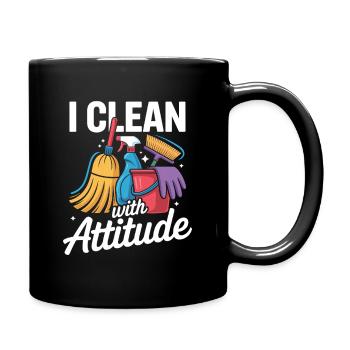 Reinigungskraft Housekeeping Team Motiv - Tasse einfarbig - Schwarz - Rechts