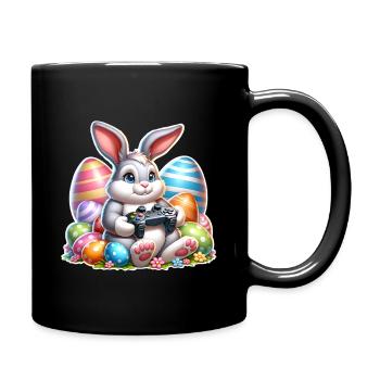 Osterhase Gaming Gamer - Tasse einfarbig - Schwarz - Rechts