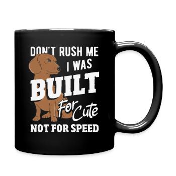 Warte Auf Mich, Ich Habe Kleine Beine - Tasse einfarbig - Schwarz - Rechts