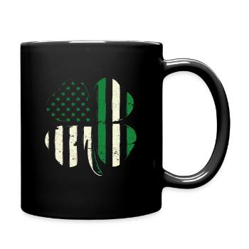 US American Shamrock Flag St Patrick's - Full Colour Mug - black - Right
