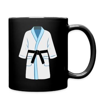 Der Bademantel - Für spontane Besuche - Tasse einfarbig - Schwarz - Rechts