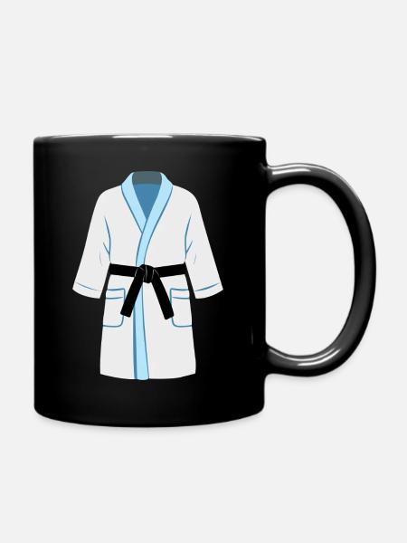 Der Bademantel - Für spontane Besuche - Tasse einfarbig - Schwarz