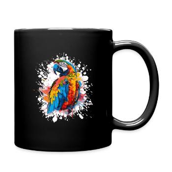 Color Explosion Parrot Illustration - Full Colour Mug - black - Right