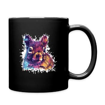 Contraste de couleur Écureuil PopArt - Mug uni - noir - Droite