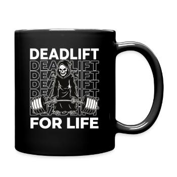 Soulevé de terre à vie – Design de fitness de la Faucheuse - Mug uni - noir - Droite