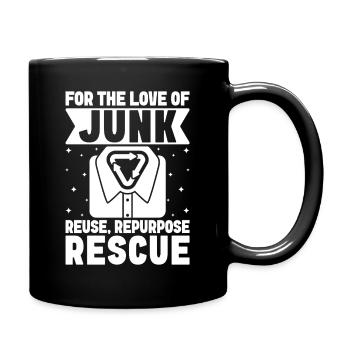 Friperie Réutilisation de la bric-à-brac Réutilisation Sauvetage Amour - Mug uni - noir - Droite