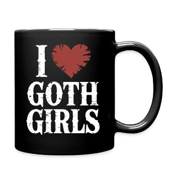 Ich liebe Goth Girls - Tasse einfarbig - Schwarz - Rechts