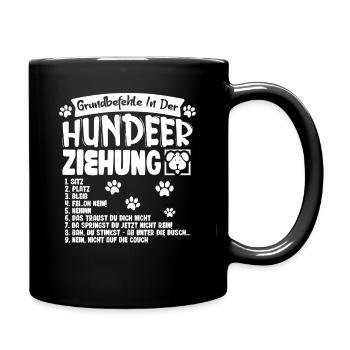 Commandes de base du motif du chien dressé - Mug uni - noir - Droite