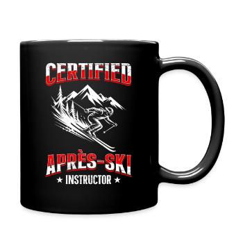 Skiing CERTIFIED APRÈS-SKI INSTRUCTOR FUNNY - Full Colour Mug - black - Right