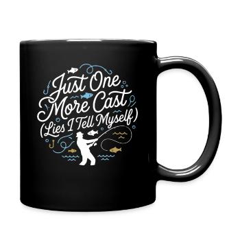 Just One More Cast Lies I Tell Myself Angler - Full Colour Mug - black - Right