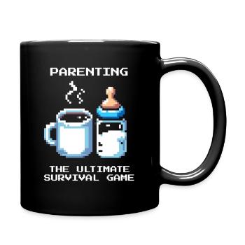 Parenting: Ultimatives Survival | Eltern - Tasse einfarbig - Schwarz - Rechts