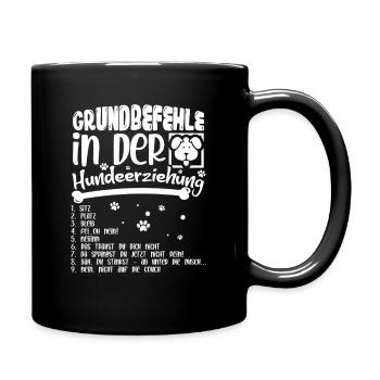 Commandes de base du motif du chien dressé - Mug uni - noir - Droite