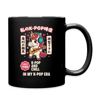 K-Pop und chill in meinem K-Pop-Ära-Einhorn seit 1980 - Tasse einfarbig - Schwarz - Rechts