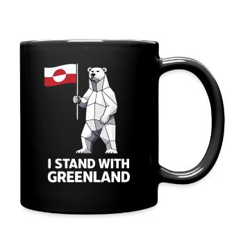 I Stand With Greenland Polar Bear Flag - Full Colour Mug - black - Right