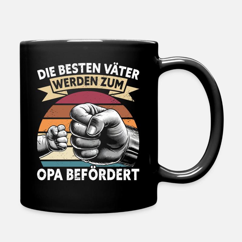 Die Besten Väter Werden Zum Opa Befördert - Tasse einfarbig - Schwarz