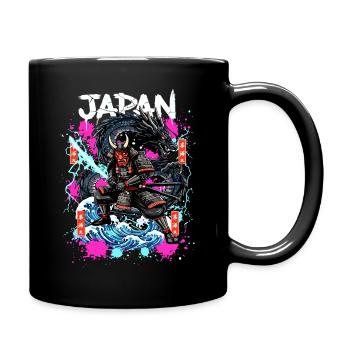 Hannya Samurai Dragon – Japan Neon Streetwear - Full Colour Mug - black - Right
