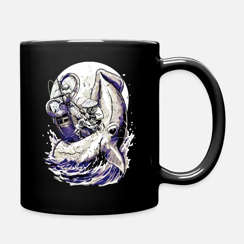 Japan Fischer Kraken Kampf – Ukiyo-e Tintenfisch - Tasse einfarbig - Schwarz