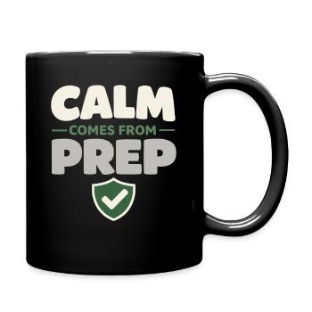 Calmness beats panic, lifestyle, - Full Colour Mug - black - Right