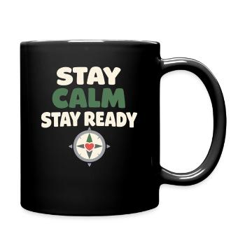 Calmness beats panic, lifestyle, - Full Colour Mug - black - Right