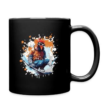 Hahn Snowboard - Tasse einfarbig - Schwarz - Rechts