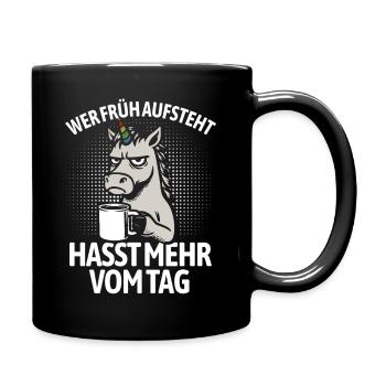 Licorne - Si tu te lèves tôt, tu détestes plus de la journée - Mug uni - noir - Droite