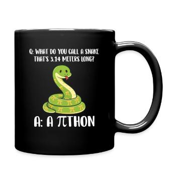 Schlange, 3,14 Meter lang, Pi-Tag-Python-Witz - Tasse einfarbig - Schwarz - Rechts