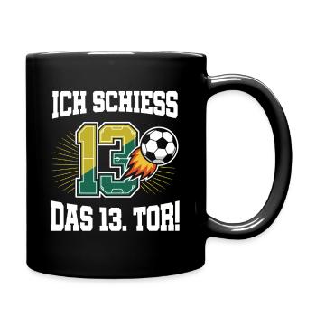Ich Schiess 13. Tor Lustig 13. Geburtstag Fußball - Tasse einfarbig - Schwarz - Rechts