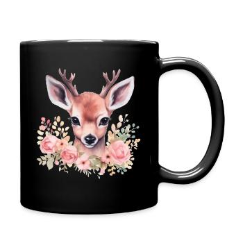 Ladies' deer and stag traditional costume motif – Traditional - Full Colour Mug - black - Right
