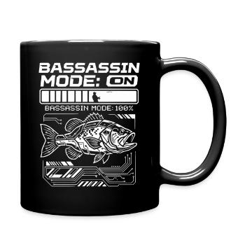 Bassassin Mode On Bass Fishing 100 Percent - Full Colour Mug - black - Right
