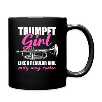 Trumpet Girl Trumpet Trumpet Player - Full Colour Mug - black - Right