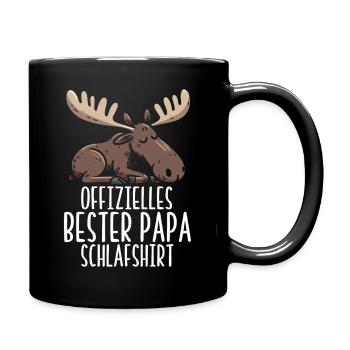 Offizielles Bester Papa Schlafshirt Elch Vatertag - Tasse einfarbig - Schwarz - Rechts