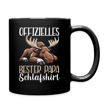 Offizielles Bester Papa Schlafshirt Elch Vatertag - Tasse einfarbig - Schwarz - Rechts