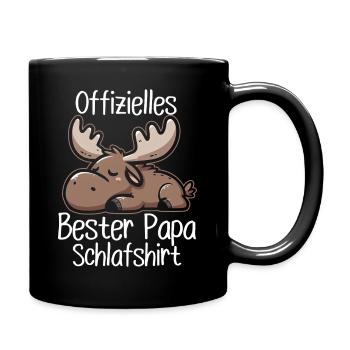 Offizielles Bester Papa Schlafshirt Elch Vatertag - Tasse einfarbig - Schwarz - Rechts