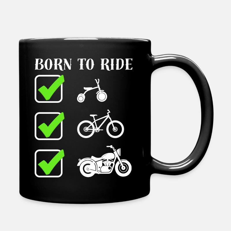 born to ride - Full Colour Mug - black
