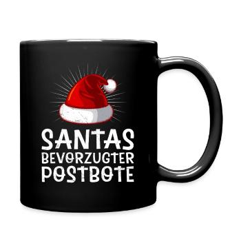 Briefträger SANTA'S BEVORZUGTER POSTBOTE Lustig - Tasse einfarbig - Schwarz - Rechts