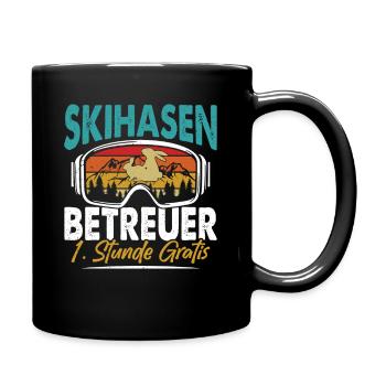 Skifahren SKIHASEN BETREUER 1. STUNDE GRATIS - Tasse einfarbig - Schwarz - Rechts