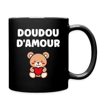 Doudou d'Amour Teddy Coeur Rouge - Mug uni - noir - Droite