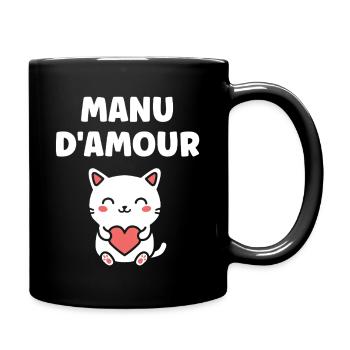 Manu D'Amour Katzenherz - Tasse einfarbig - Schwarz - Rechts