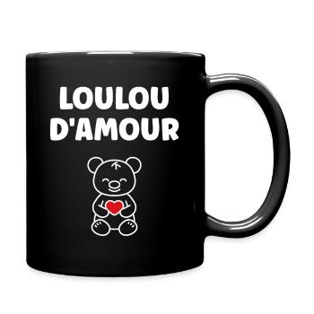 LouLou d’Amour Ourson Coeur - Mug uni - noir - Droite