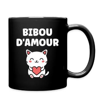Liebe Owlette Katzenherz - Tasse einfarbig - Schwarz - Rechts